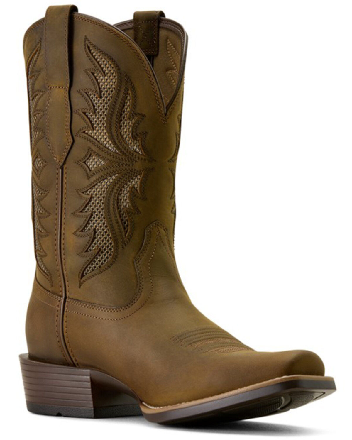 Image #1 - Ariat Men's Clearwater VentTEK Distressed Performance Western Boots - Square Toe, Brown, hi-res