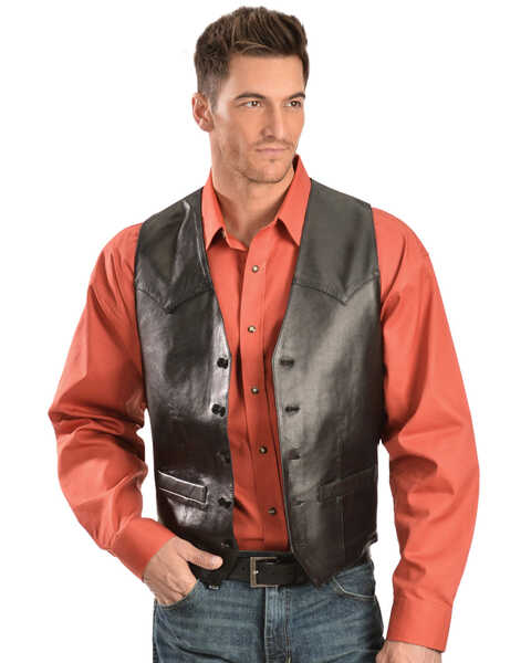 Image #1 - Scully Lamb Leather Vest - Big, Black, hi-res