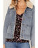 Image #3 - Idyllwind Women's Light Wash Reversible Sherpa Blanket Denim Jacket, Light Wash, hi-res