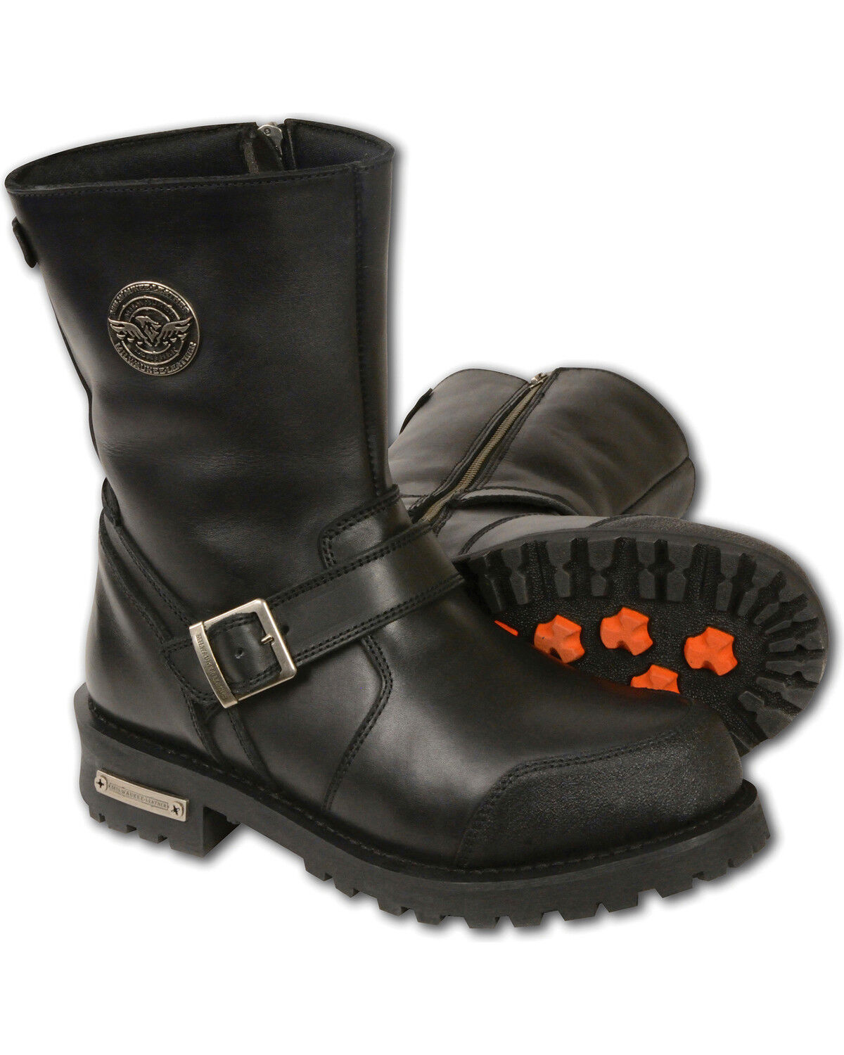 Milwaukee Leather Men's Classic Engineer Boots - Round Toe, Black, hi-res