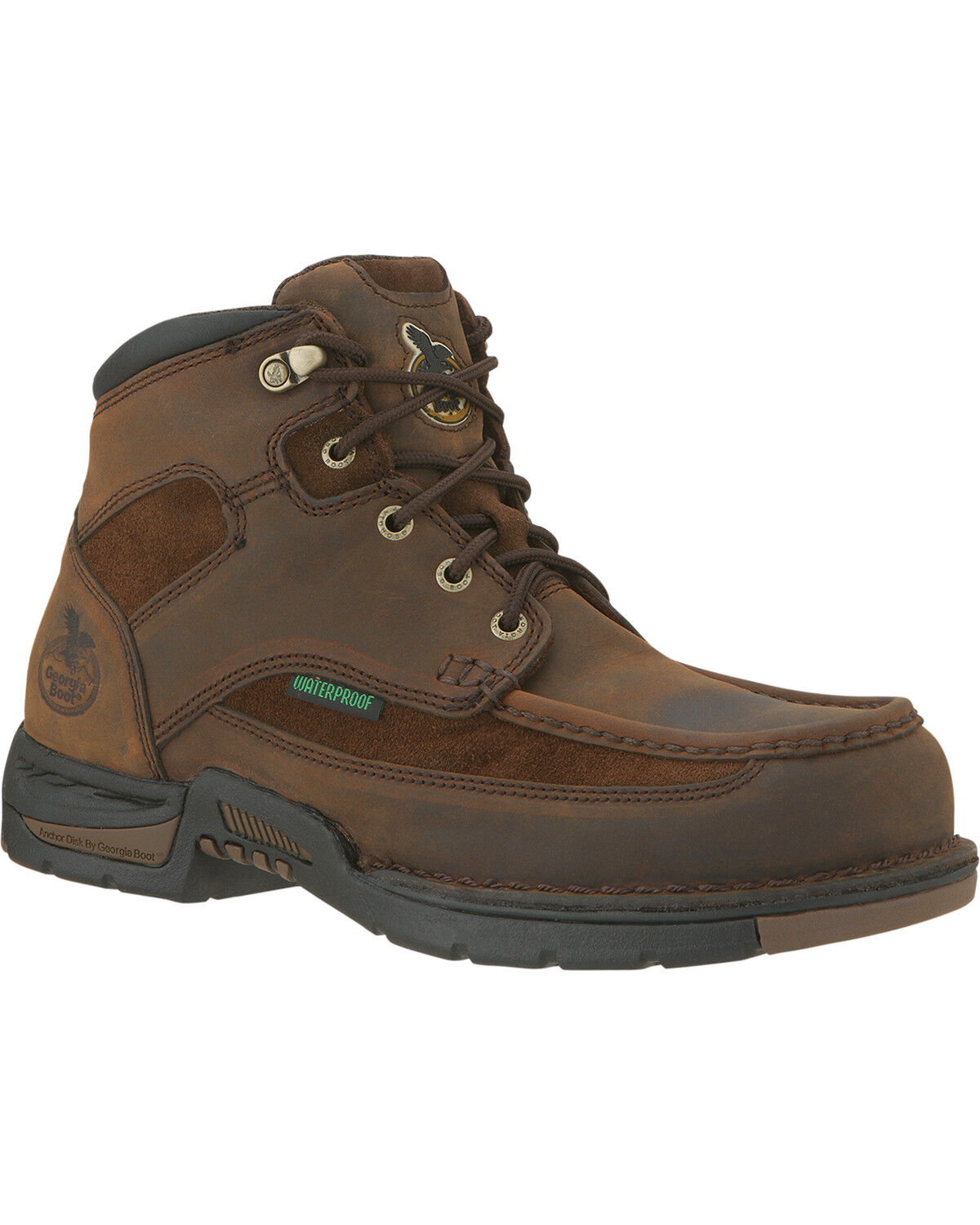 Image #1 - Georgia Boot Men's Athens Waterproof Work Boot - Moc Toe, Brown, hi-res