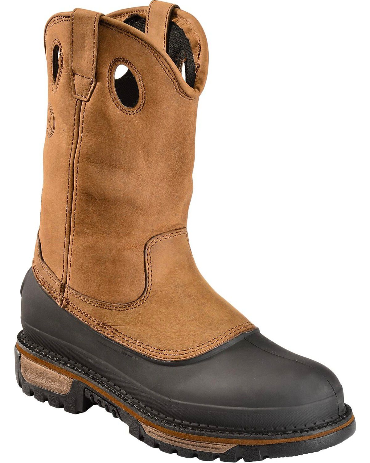 Georgia Men's Muddog Steel Toe Wellington Boots, Brown, hi-res