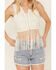 Image #3 - Shyanne Women's Embroidered Eyelet Fringe Vest , White, hi-res