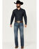 Image #1 - Cody James Men's Wolfstooth Medium Wash Slim Bootcut Stretch Denim Jeans, Medium Wash, hi-res