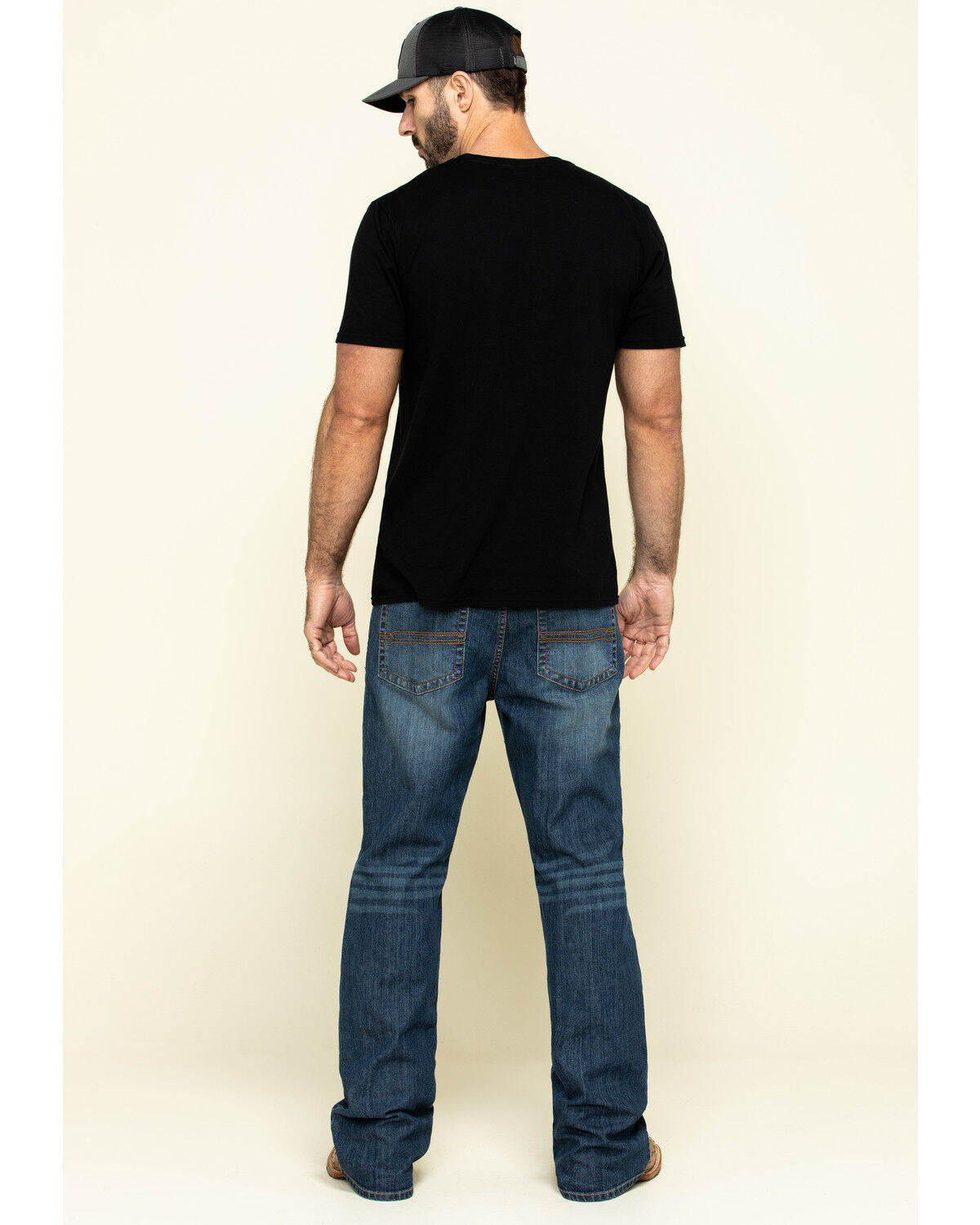 Image #3 - Cody James Men's Wolfstooth Wash Duke Relaxed Bootcut Stretch Denim Jeans - Tall, Medium Wash, hi-res