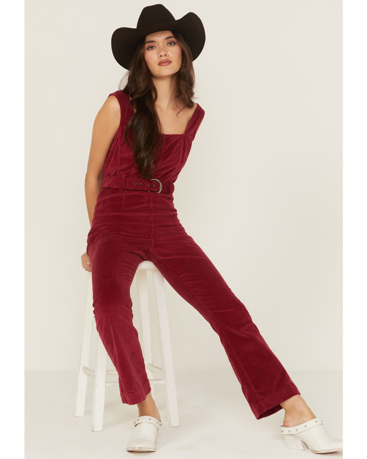 Image #1 - Free People Women's Party Starter Jumpsuit, Red, hi-res