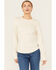 Image #1 - Lucky Brand Workwear Women's Ribbed Trim Long Sleeve Shirt, Cream, hi-res