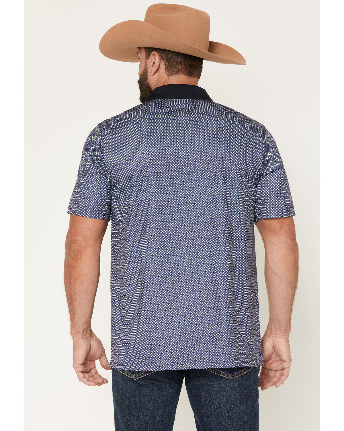 Image #4 - RANK 45&reg; Men's Urban Rancher Geo Print Short Sleeve Button-Down Polo Shirt, Navy, hi-res