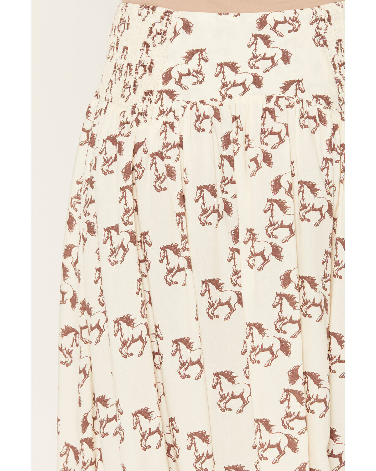 Image #4 - Rock & Roll Denim Women's Boot Barn Exclusive Horse Print Faux Button Midi Skirt, Natural, hi-res