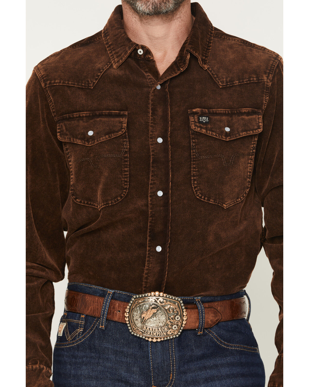 Image #3 - Kimes Ranch Men's Catalina Corduroy Long Sleeve Snap Western Shirt, Dark Brown, hi-res