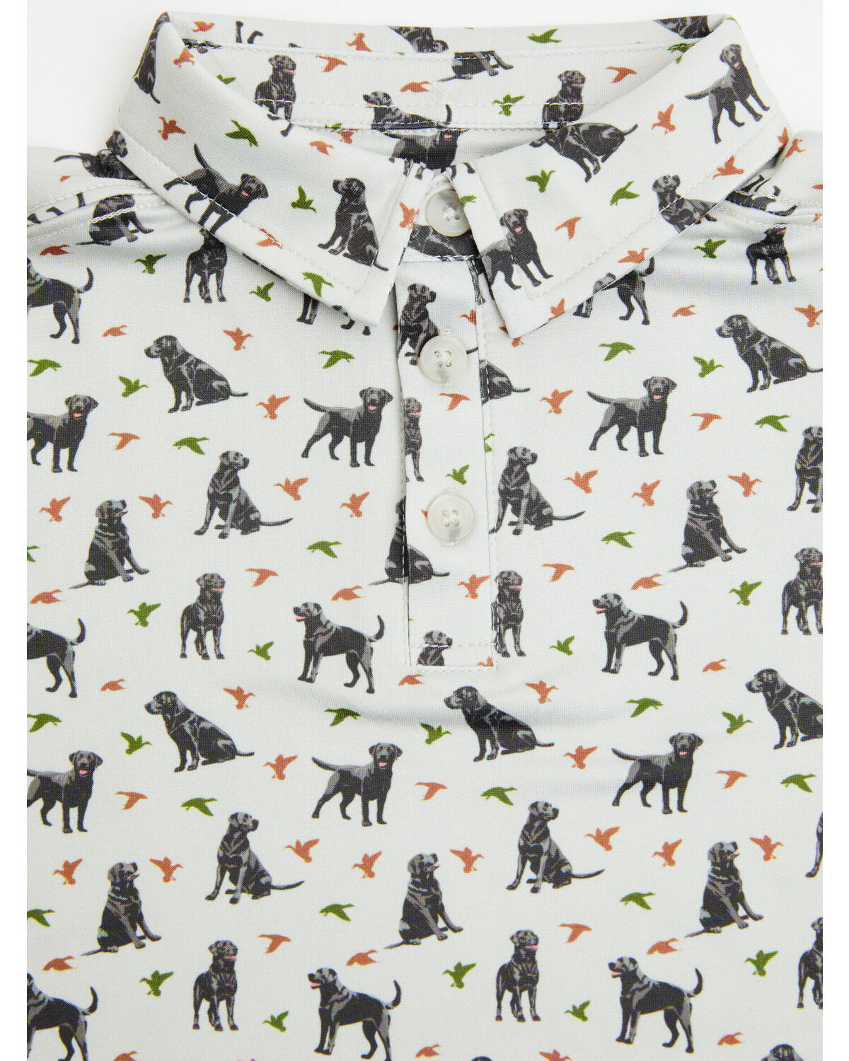 Image #2 - Burlebo Toddler Boys' Ducks and Dogs Short Sleeve Performance Polo, Beige, hi-res