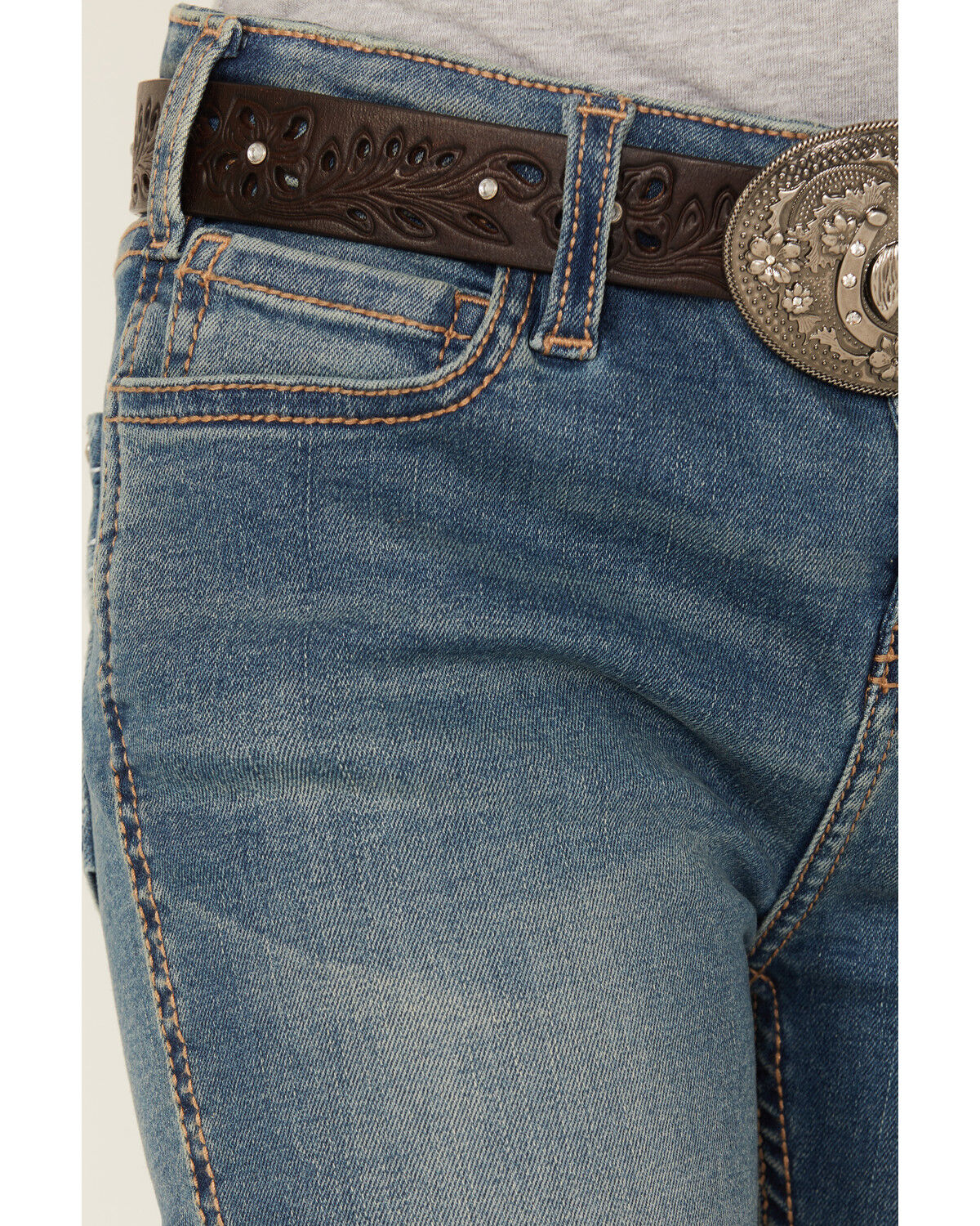 Image #4 - Shyanne Girls' Shayla Bootcut Embroidery Stretch Denim Jeans, , hi-res