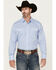 Image #1 - Wrangler 20X Men's Geo Print Long Sleeve Snap Stretch Western Shirt, Blue, hi-res