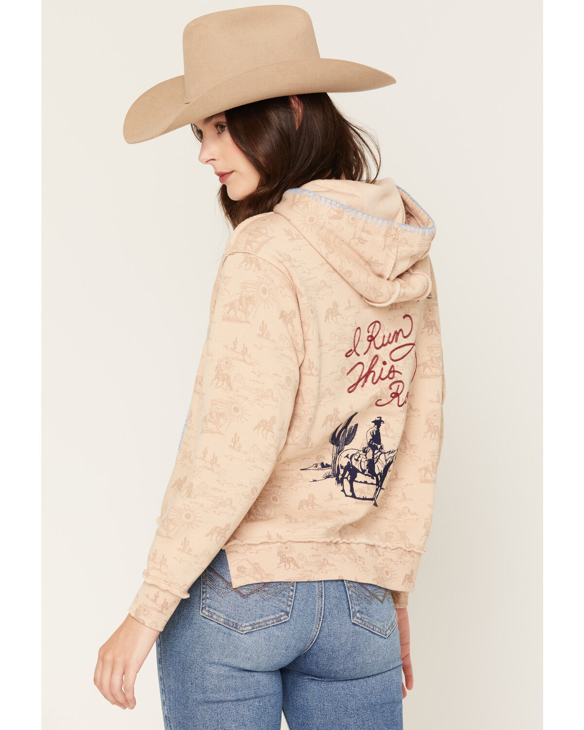 Image #4 - Idyllwind Women's I Run This Rodeo Hoodie, Khaki, hi-res