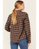 Image #4 - Lucky Brand Workwear Women's Graceland Plaid Print Long Sleeve Button-Down Flannel Shirt, Brandy Brown, hi-res