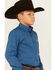 Image #2 - Cinch Boys' Geo Print Long Sleeve Button-Down Western Shirt, Royal Blue, hi-res