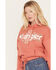 Image #2 - Wrangler Retro Women's Southwestern Print Logo Cropped Long Sleeve Hoodie, Red, hi-res