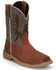 Image #1 - Justin Men's Bolt Redwood Pull On Soft Work Boots - Square Toe , Brown, hi-res