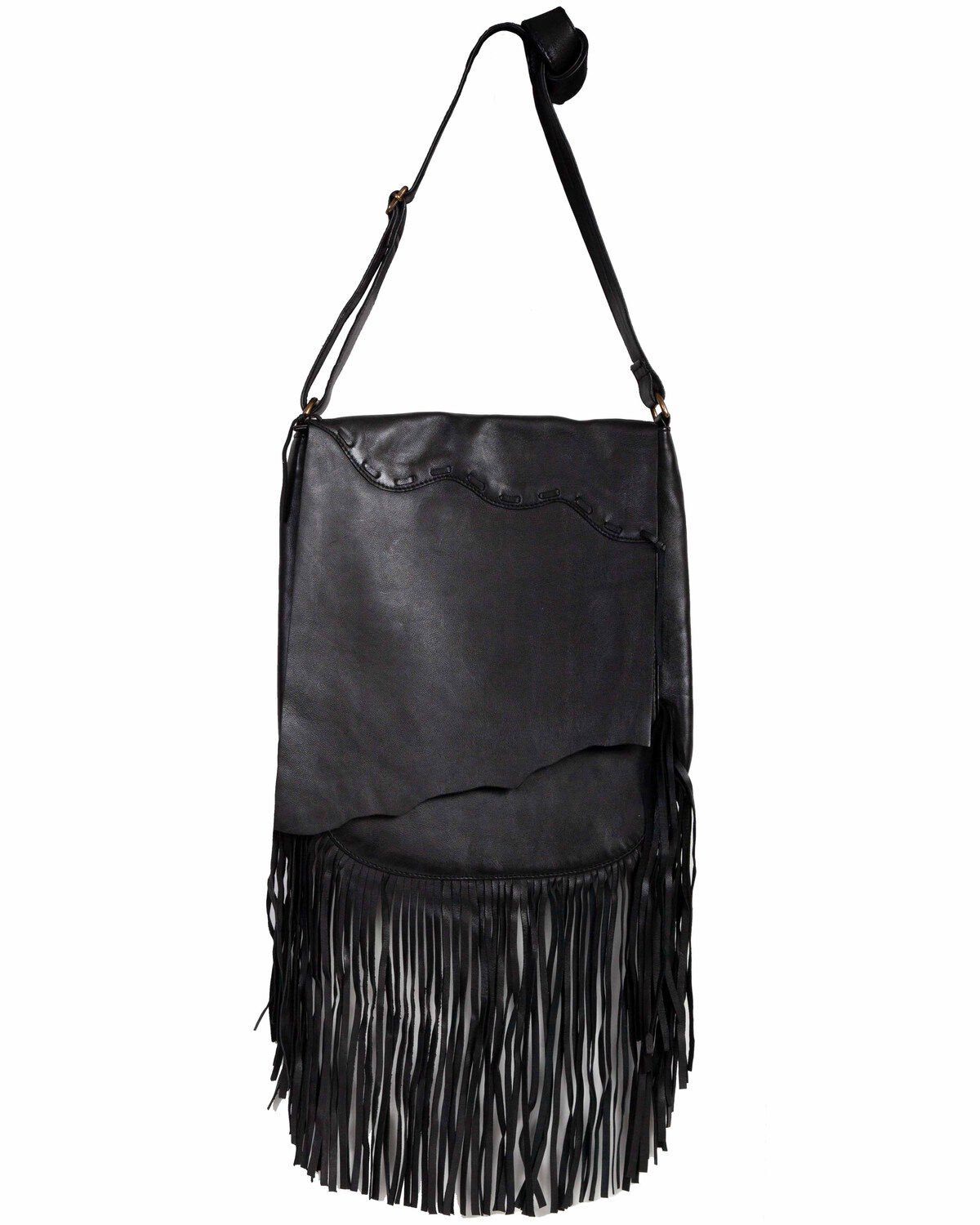 Image #1 - Scully Women's Fringe Crossbody Bag, Black, hi-res