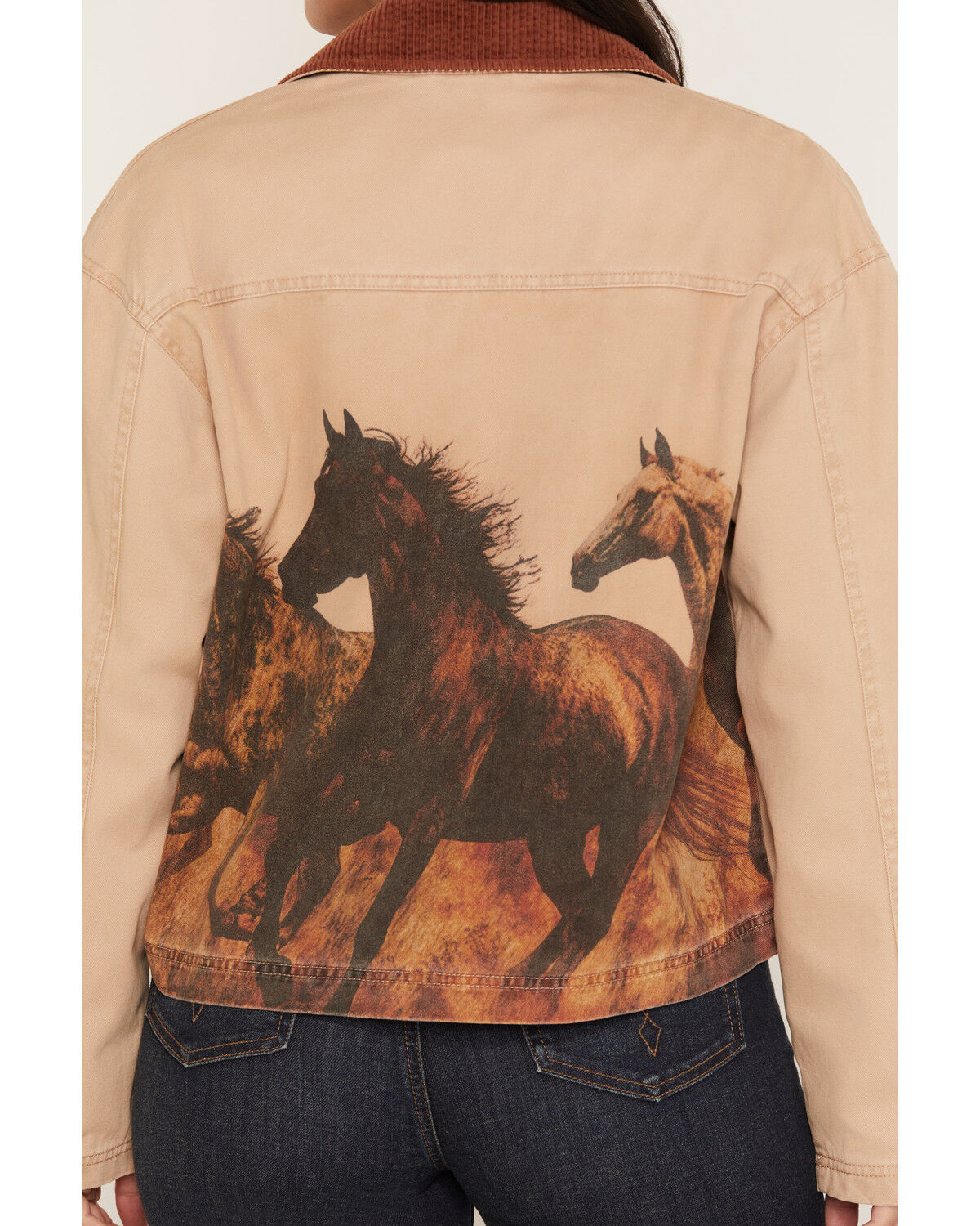 Image #4 - Shyanne Women's Briarwood Horse Graphic Canvas Jacket, Taupe, hi-res