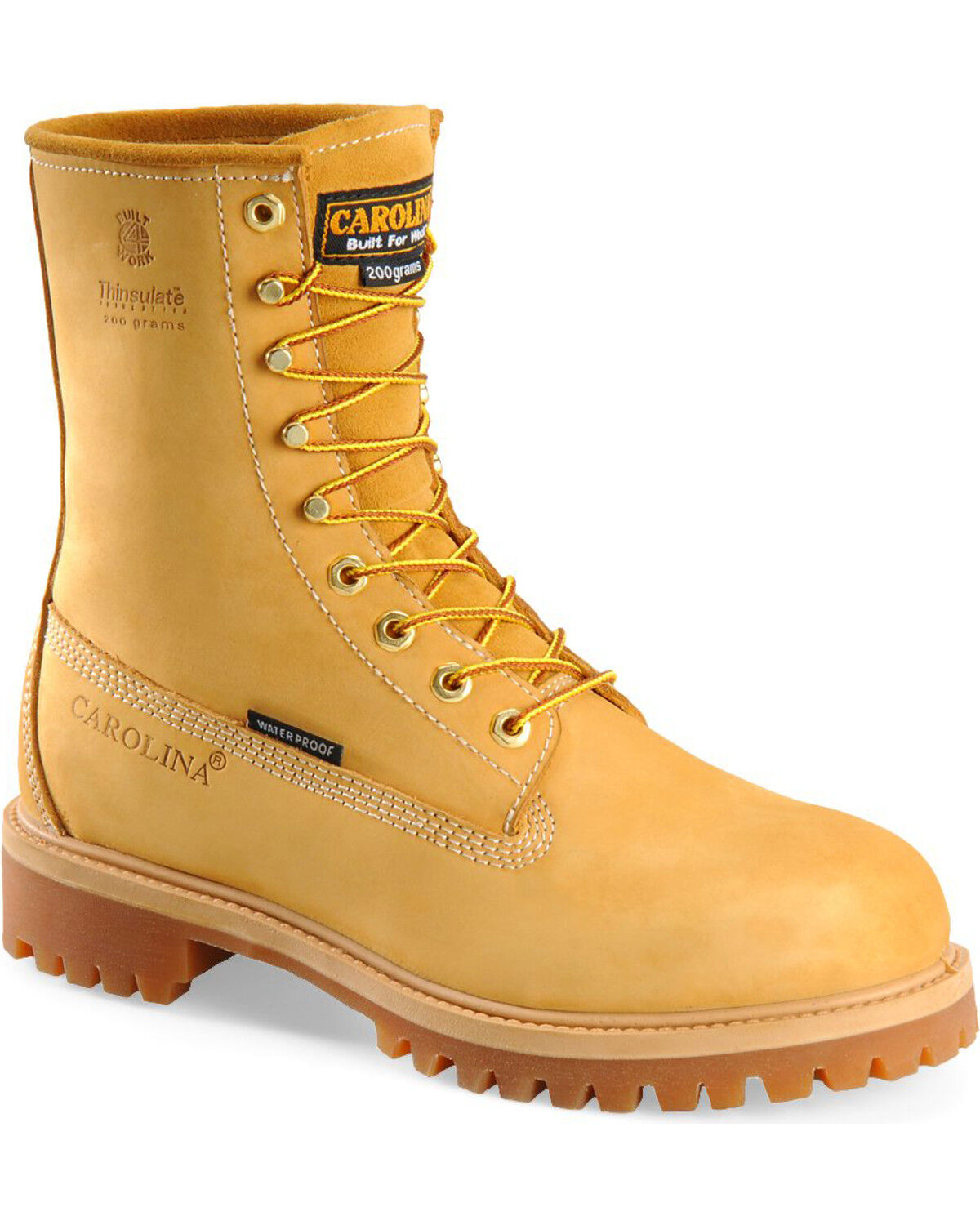 Image #1 - Carolina Men's Basic 8" Work Boots, Wheat, hi-res