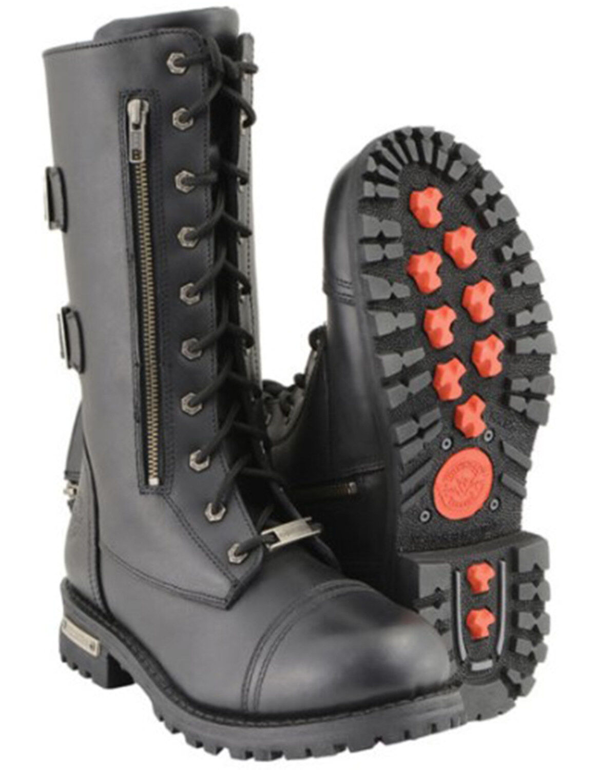 Image #3 - Milwaukee Leather Men's Lace-Up Tactical Motorcycle Boots - Round Toe, Black, hi-res