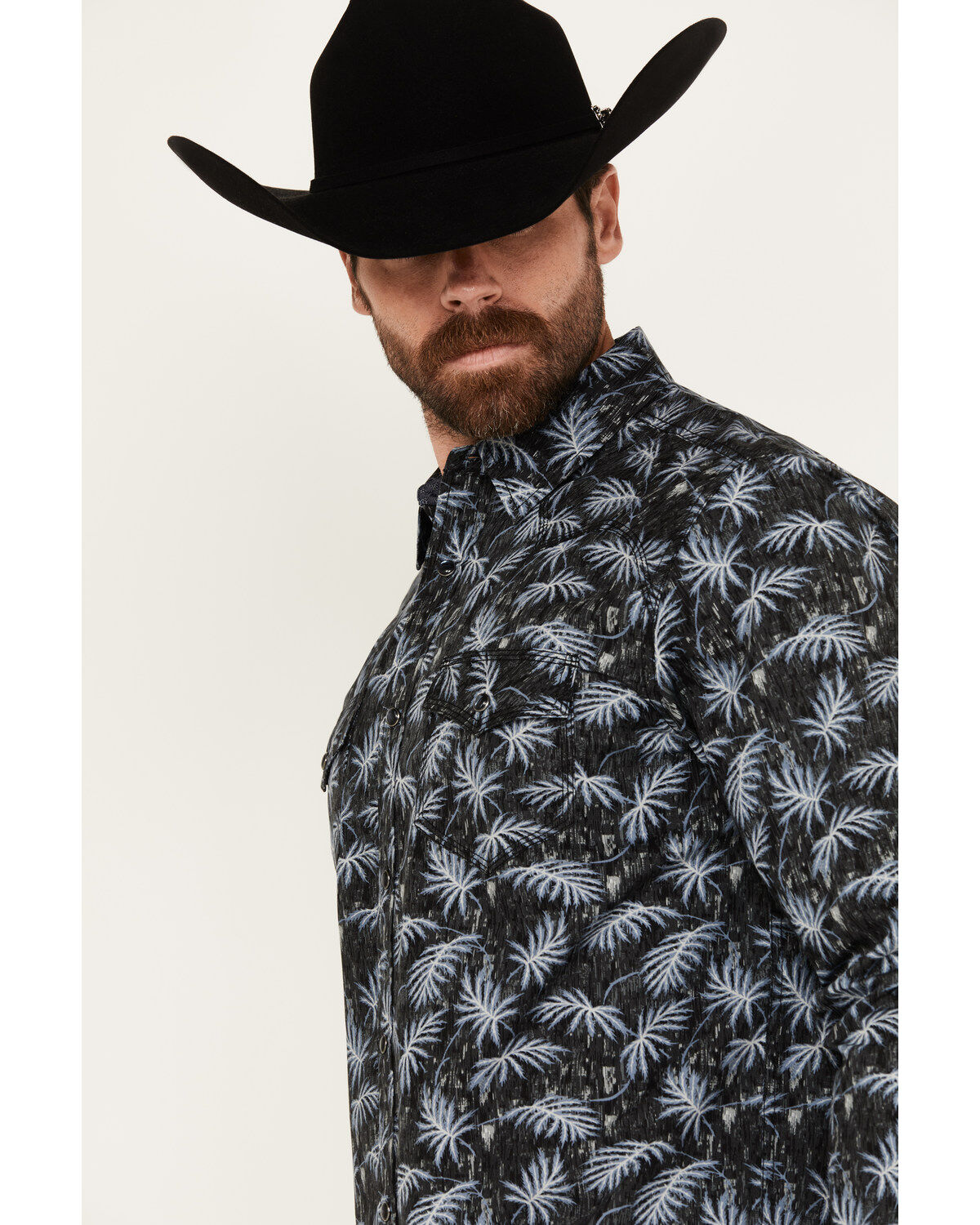 Image #2 - Moonshine Spirit&reg; Men's Kaanapali Floral Print Long Sleeve Snap Western Shirt, Black, hi-res