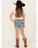 Image #3 - Wrangler Girls' Blaine Medium Wash Rainbow Pocket Stretch Denim Shorts , Medium Wash, hi-res