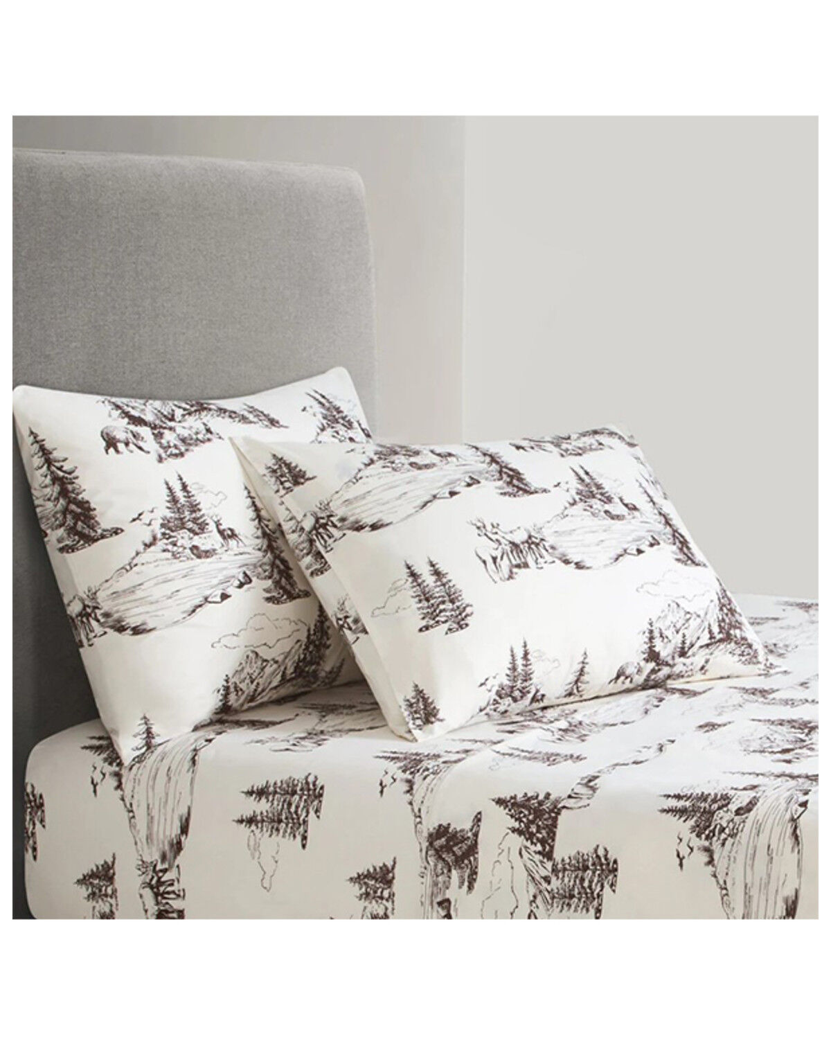 Image #1 - HiEnd Accents 200TC Cotton White Pine 4 Piece Sheet Set - Full Size, White, hi-res
