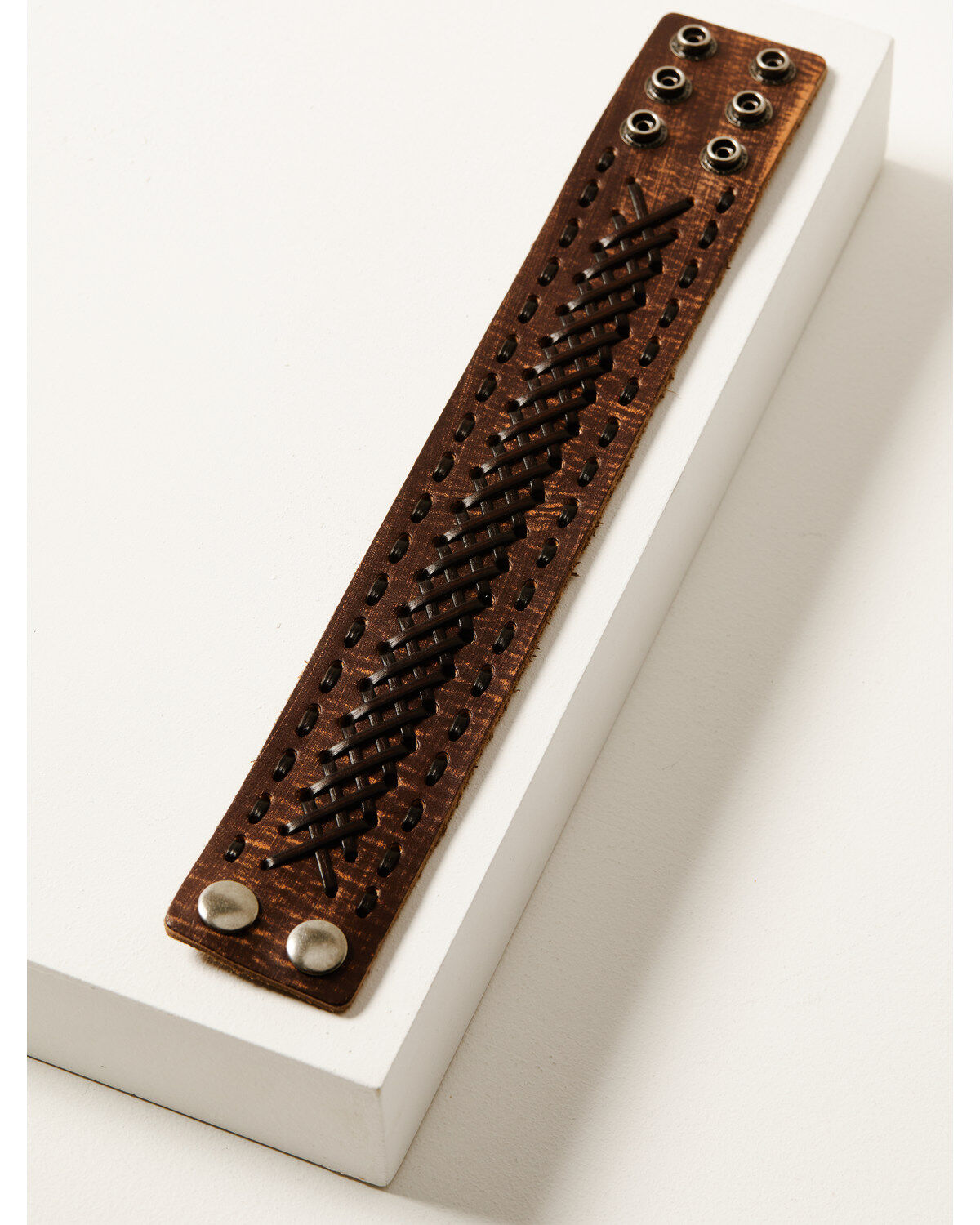 Image #1 - Moonshine Spirit&reg; Men's Brown Leather Lace Bracelet, Brown, hi-res