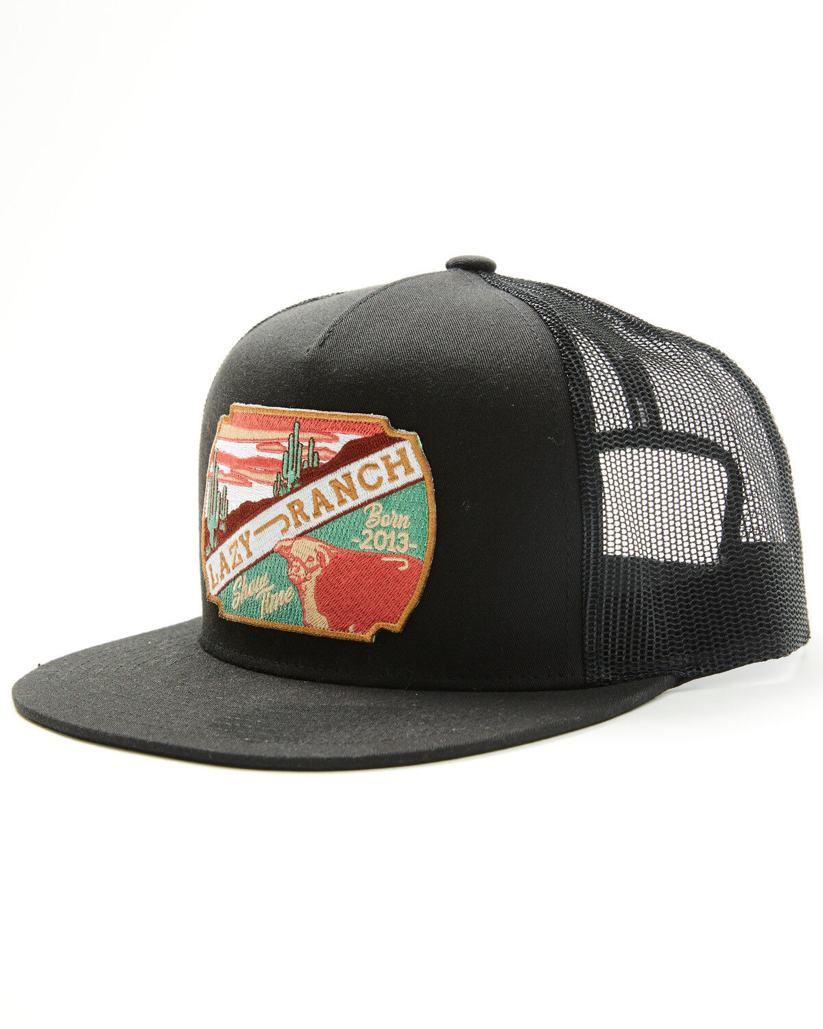 Image #1 - Lazy J Ranch Wear Men's Showtime Logo Ball Cap, Black, hi-res