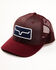 Image #1 - Kimes Ranch Men's Logo Patch Mesh Trucker Cap, Burgundy, hi-res