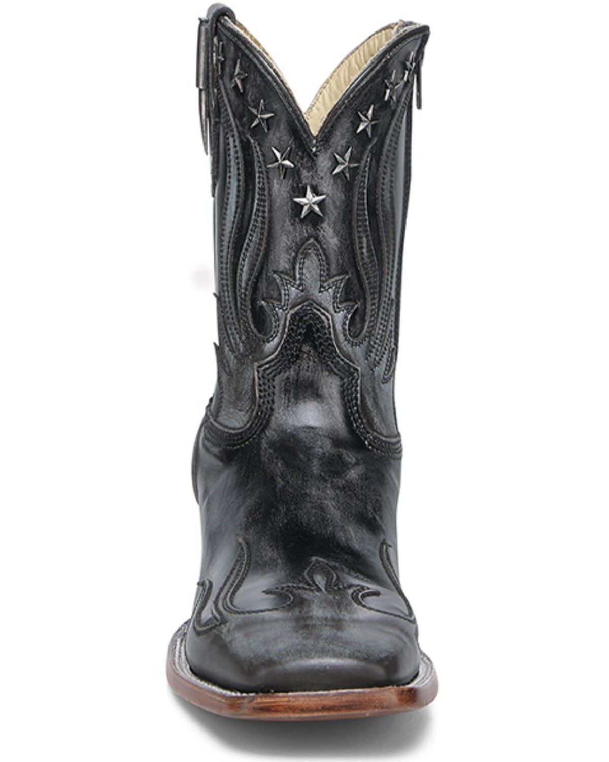 Image #3 - Corral Men's Overlay Studded Western Ankle Boots - Broad Square Toe, Black, hi-res