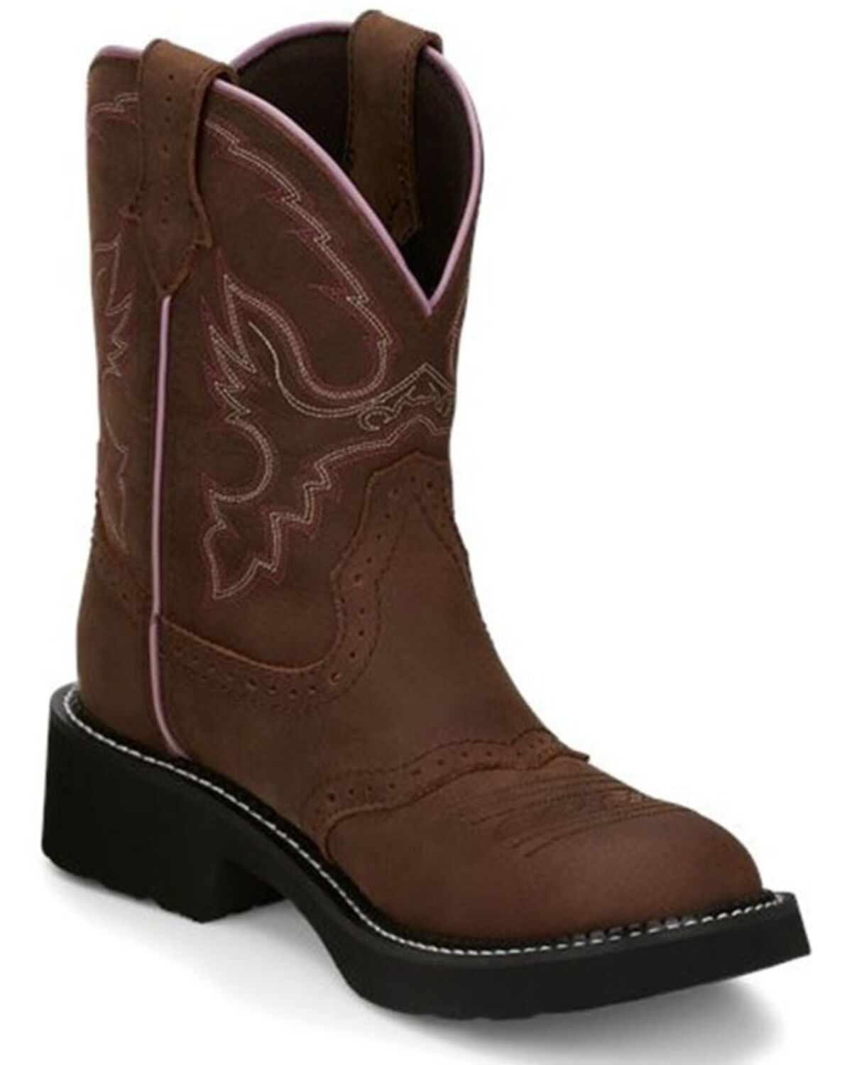 Justin Women's Gemma Performance Western Boots - Round Toe, Distressed Brown, hi-res