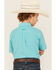 Image #4 - Ariat Boys' Pro Jensen Plaid Print Short Sleeve Button-Down Western Shirt , Turquoise, hi-res