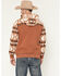 Image #4 - RANK 45&reg; Men's Dusted Southwestern Print Color Block Hooded Sweatshirt, Cognac, hi-res