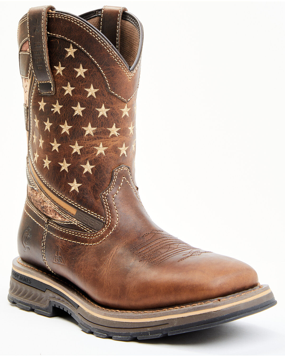 Cody James Men's 10" ASE7 Disruptor Western Work Boots - Soft Toe, Brown, hi-res