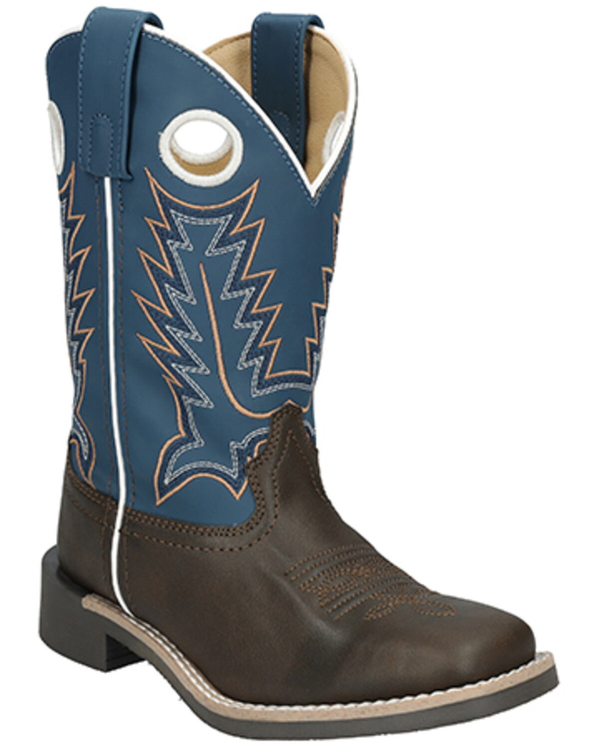 Image #1 - Smoky Mountain Little Boys' El Paso Western Boots - Broad Square Toe, Dark Brown, hi-res