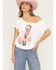 Image #1 - Goodie Two Sleeves Women's Dolly Rose Off The Shoulder Short Sleeve Tee, White, hi-res