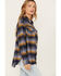 Image #2 - Cleo + Wolf Women's Long Sleeve Button-Down Flannel Boyfriend Shirt , Navy, hi-res