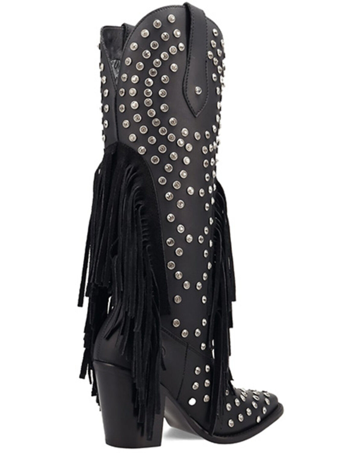 Image #5 - Dingo Women's Shoe Pony Fringe Rhinestone Tall Western Boots - Round Toe, Black, hi-res