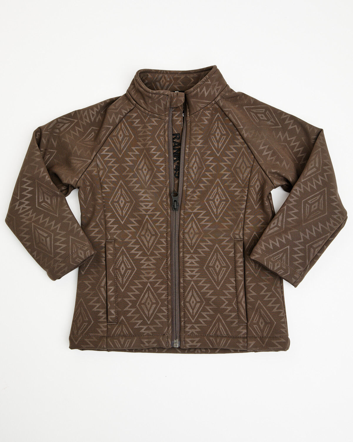 Image #1 - RANK 45&reg; Boys' Buck Southwestern Print Softshell Jacket, Brown, hi-res