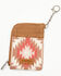 Image #1 - Wrangler X Boot Barn Women's Southwestern Print Mini Zip Wallet, Brown, hi-res