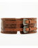 Image #2 - Shyanne Women's Tooled Floral Double Buckle Wide Waist Belt , Brown, hi-res