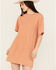 Image #1 - Rock & Roll Denim Women's Rhinestone Short Sleeve T-Shirt Dress, Orange, hi-res