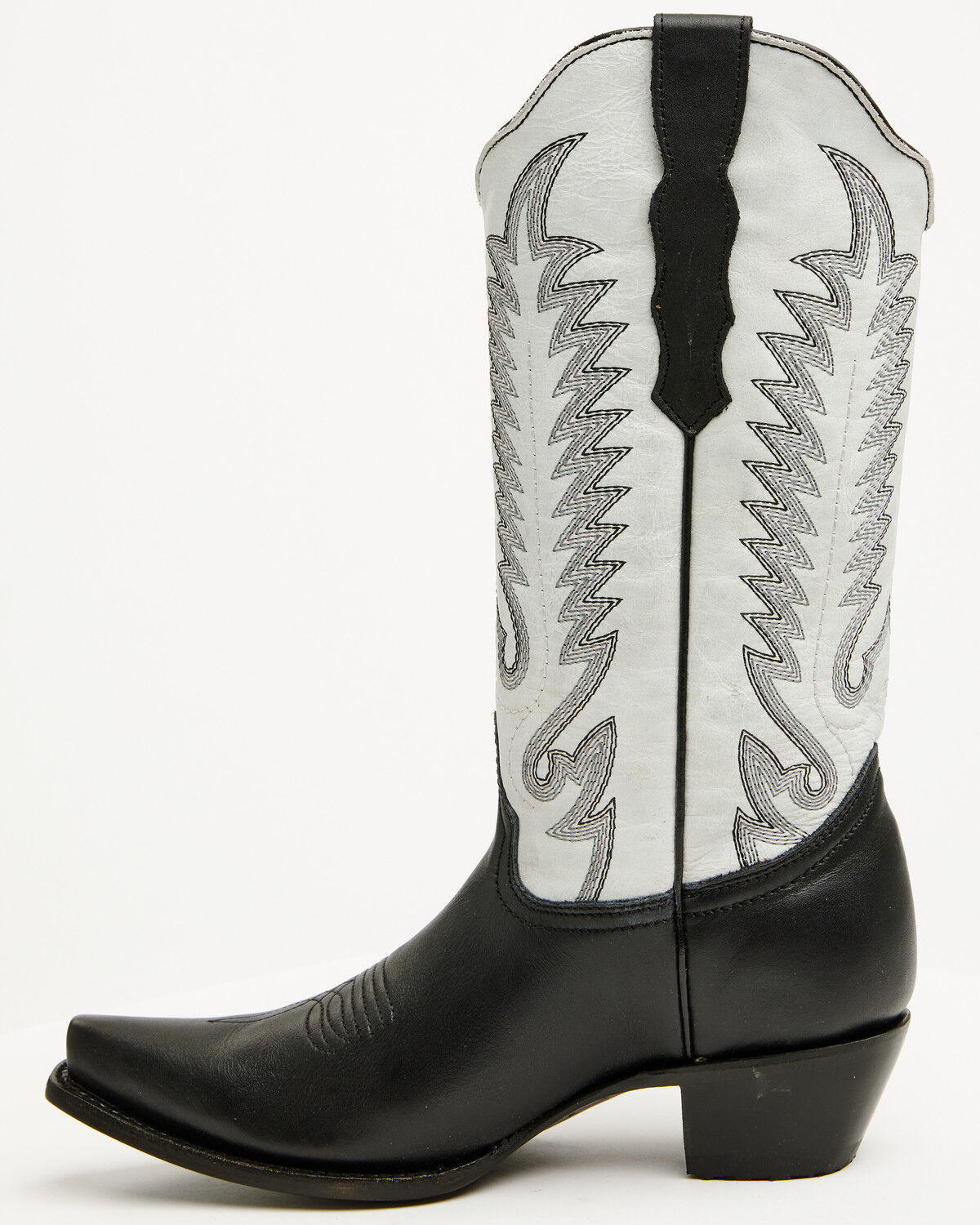 Image #3 - Circle G Women's Embroidered Triad Western Boots - Snip Toe, Black/white, hi-res