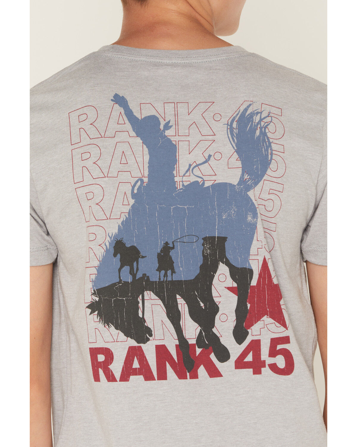 Image #4 - RANK 45&reg; Boys' Americana Cowboy Logo Short Sleeve Graphic T-Shirt, Silver, hi-res