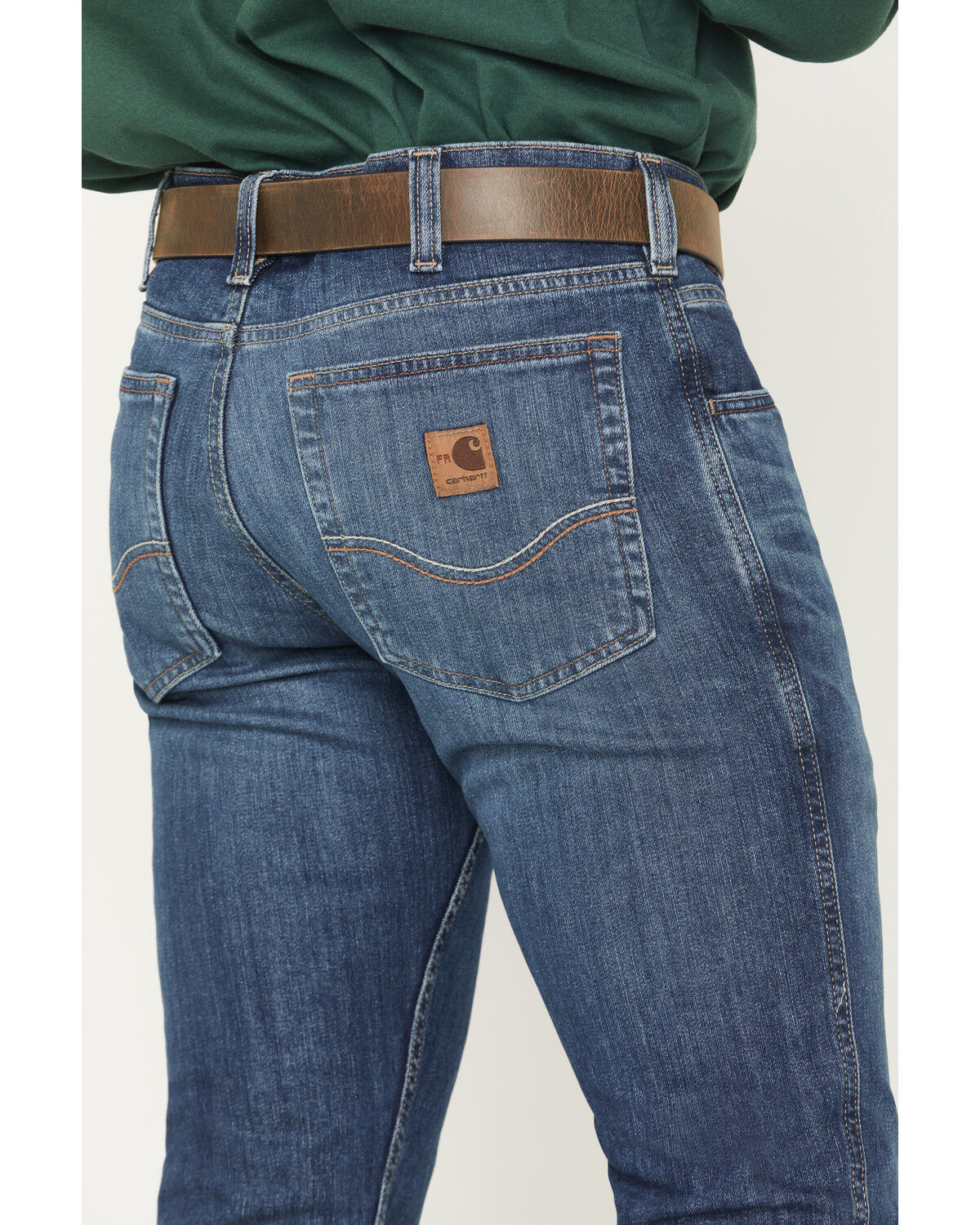Image #4 - Carhartt Men's FR Tamarack Medium Wash Relaxed Bootcut Rugged Flex&reg; Stretch Denim Jeans, Medium Wash, hi-res