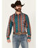 Image #1 - Wrangler Men's Checotah Southwestern Print Long Sleeve Snap Western Shirt - Tall, Multi, hi-res