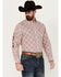 Image #1 - Ariat Men's Boot Barn Exclusive Clifford Logo Twill Medallion Long Sleeve Button-Down Western Shirt, Red, hi-res